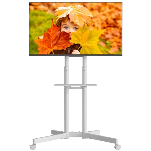 Black Mobile TV Stand for 32 to 85 inch Screens up to 121 lbs B7496