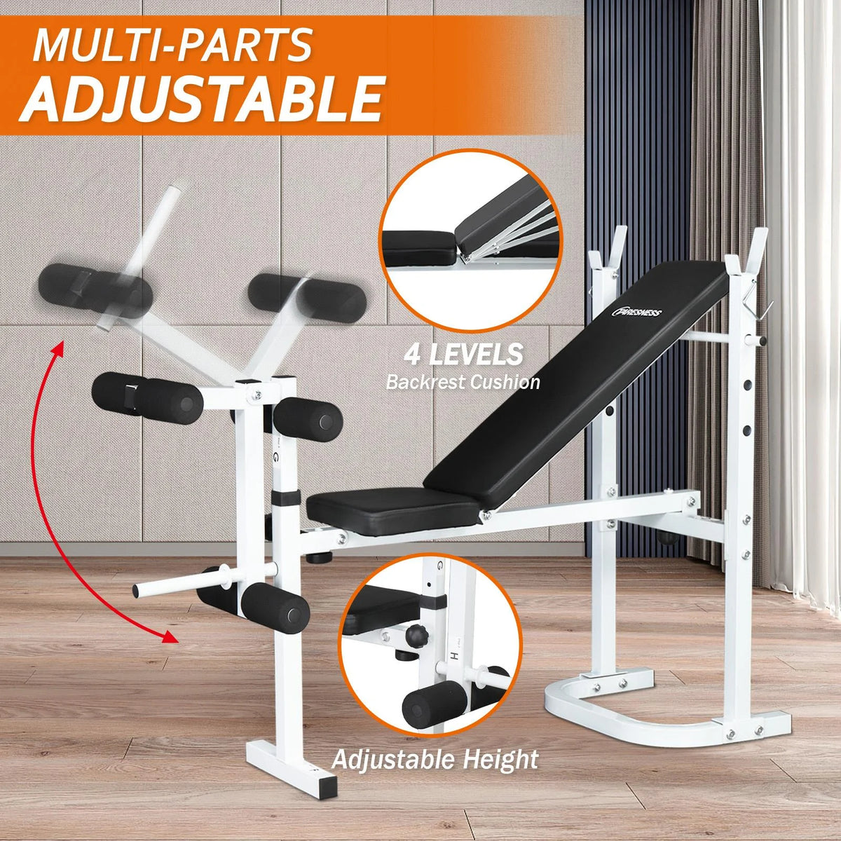 Folding Olympic Weight Bench with Preacher Curl Leg Developer K3313
