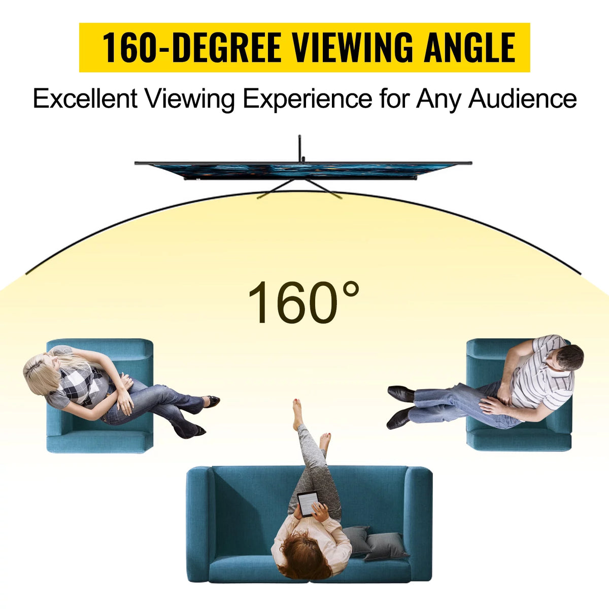 100 inch 16:9 Portable Projector Screen with Stand X1262