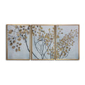 Blue Floating Framed Wall Canvas Triptych S2697