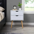 White Storage Drawer Nightstand G630