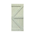 Sage Green Stained Solid Pine Wood Interior Sliding Barn Door Slab Q85740