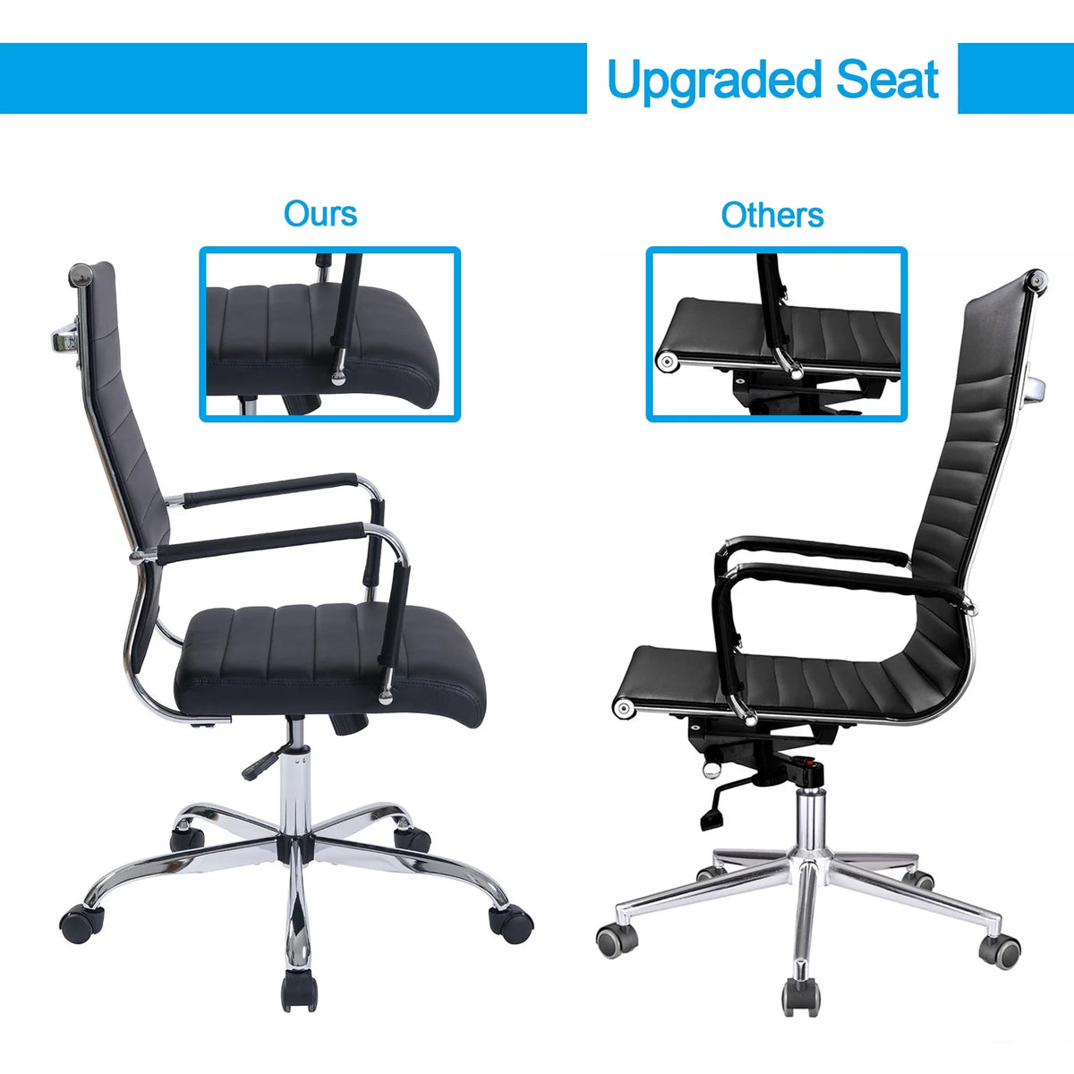 Black Ergonomic PU Leather Executive Office Chair K32070