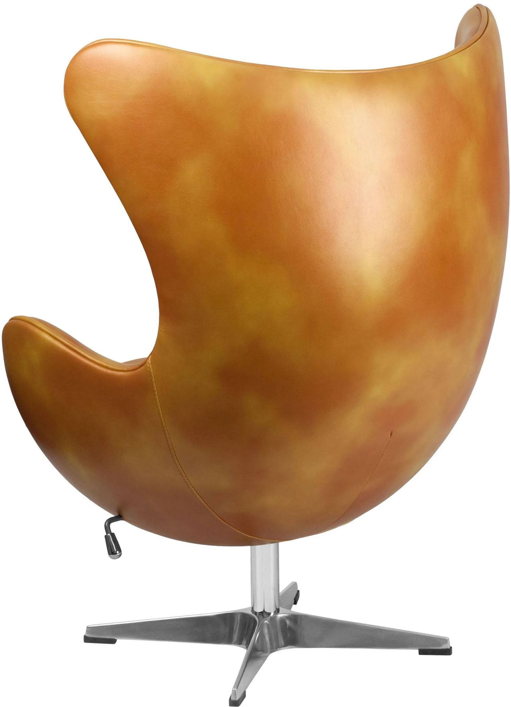 Gold Leather Egg Chair with Tilt-Lock Mechanism O170312