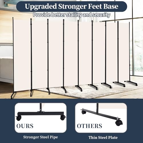Folding Room Divider with Lockable Wheels N3688