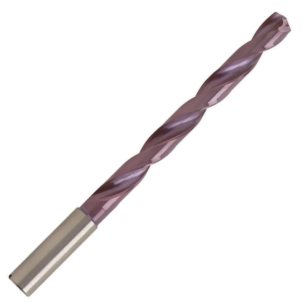 6mm Carbide 140 Point Coolant Fed Drill, Reinforced Straight Shank, 57mm LOC G448082