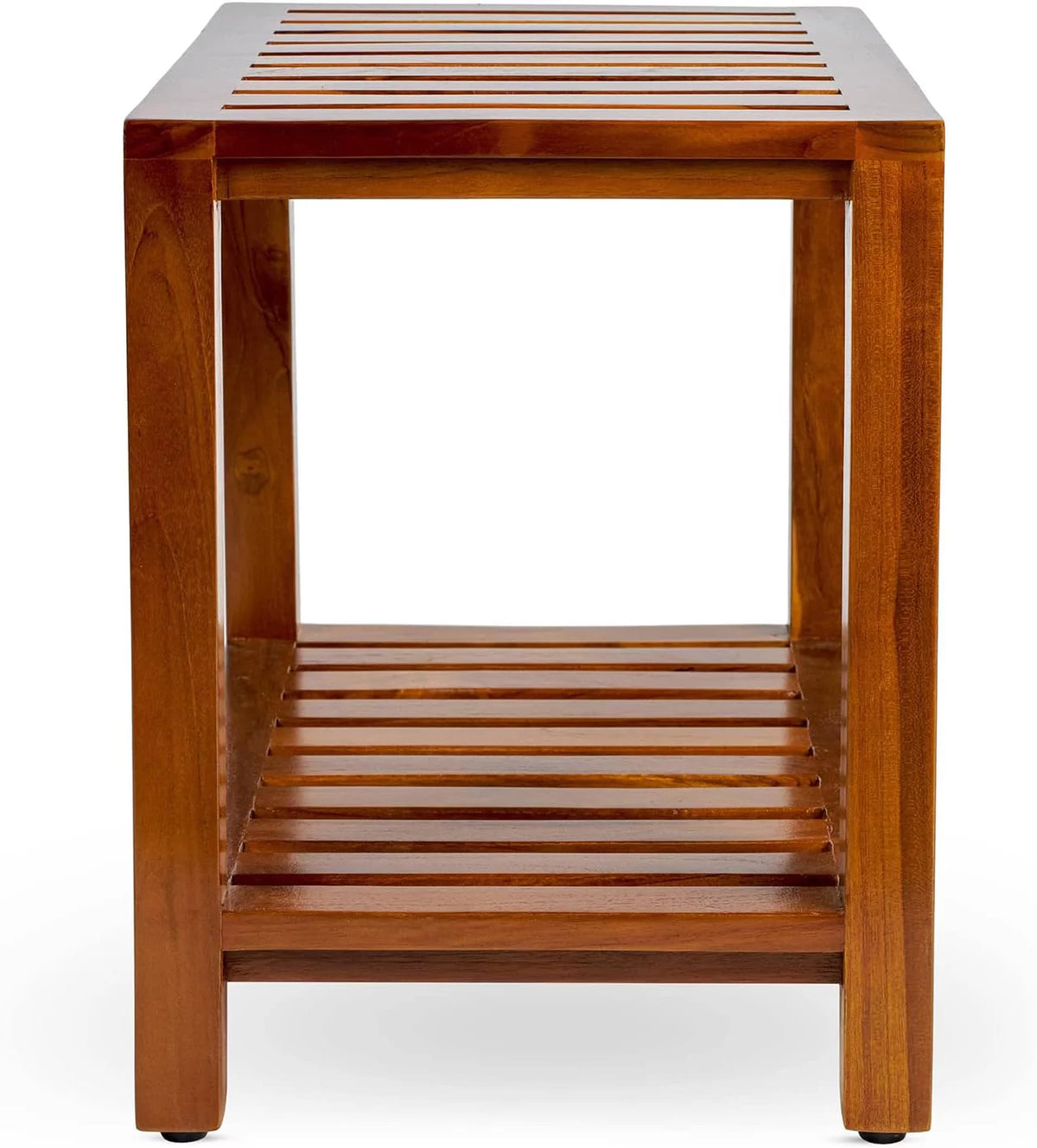 21 Inch Teak Wood Shower Bench with Shelf Z703