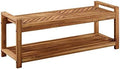 Brown Acacia Wood Patio Storage Bench S1840