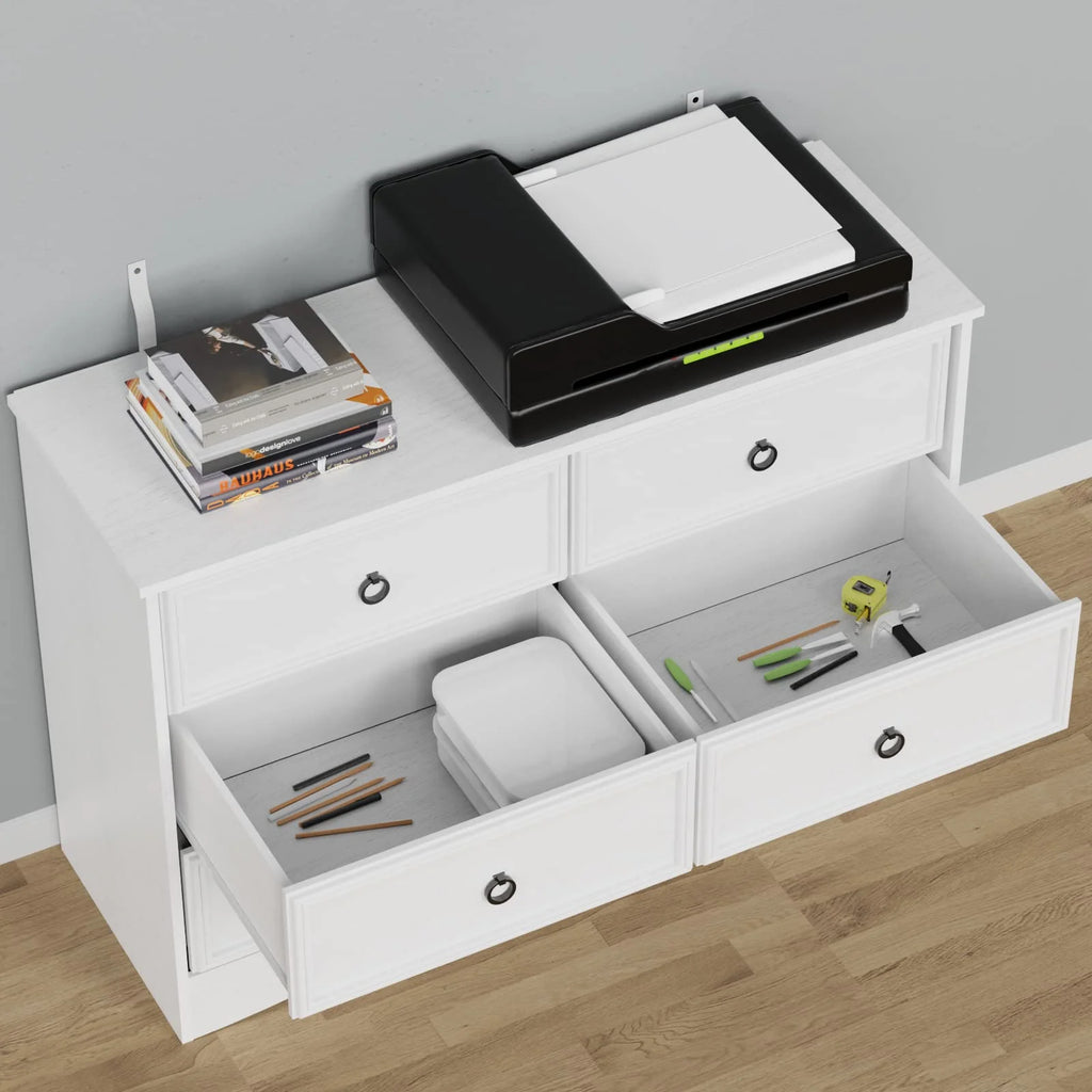 White 6 Drawer Wood Dresser G765438