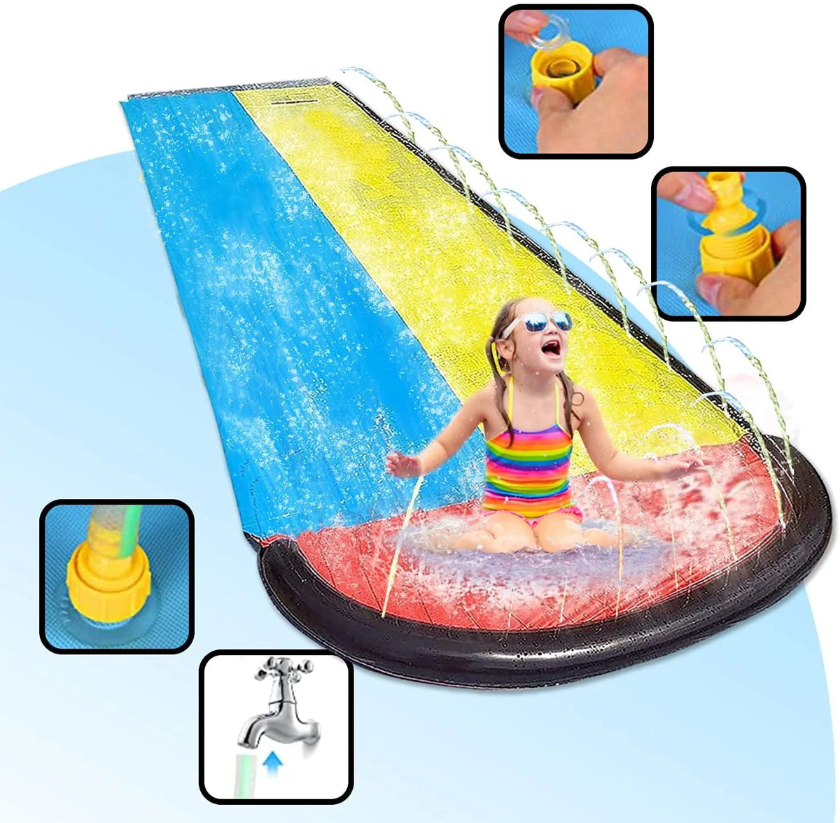 15.5ft Inflatable Lawn Water Slide with Sprinkler Pad P47216