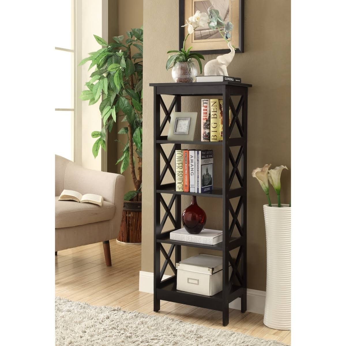 Black 4-Tier Bookcase D43183