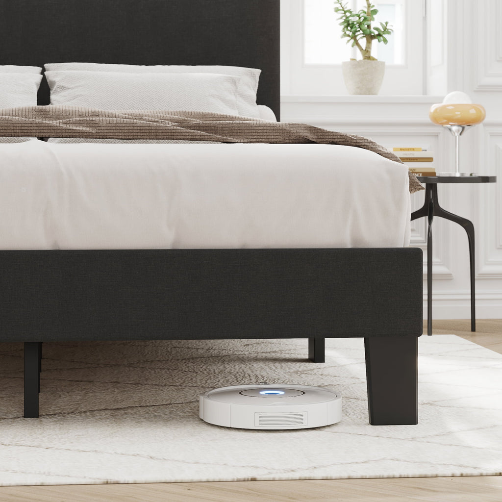 Queen Size Dark Gray Upholstered Bed Frame L2374
