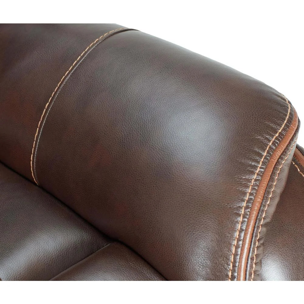 Brown Faux Leather Reclining Swivel Chair V44117